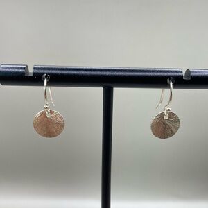 Sterling Silver Minimalist Brushed Disc Earrings